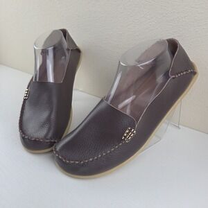 Venus Celia Loafer Wmns Brown Leather Comfort Walking Flat Shoe US 11.5 EU 42